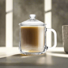 Glass Tea Mug with Lid – Heat-Resistant Transparent Cup