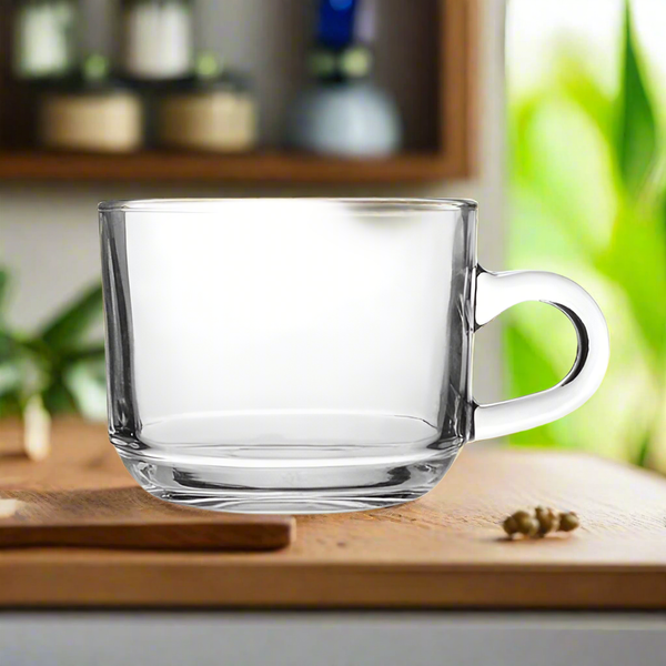 Clear Glass Tea & Coffee Cups – Set of 6