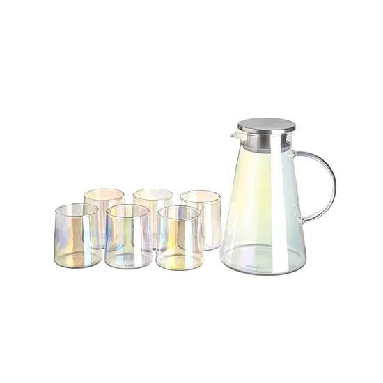 Premium Glass Water Jug Set – 1 Jug + 6 Glasses