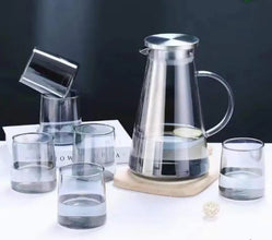 Premium Glass Water Jug Set – 1 Jug + 6 Glasses